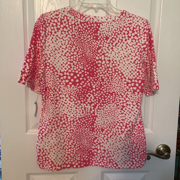 Talbots pink and white tee - Picture 2 of 6
